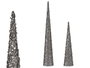 KRIST+ Set de 4 Conos de Navidad con Lentejuelas Plata