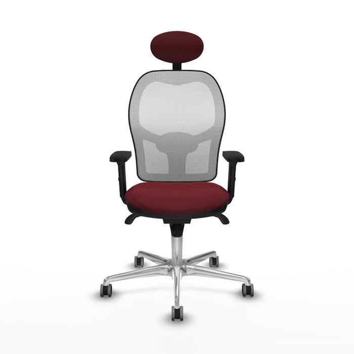 PIQUERAS Y CRESPO Silla de oficina Jorquera Granate y Blanco con mecanismo Sincro PIQUERAS Y CRESPO Silla de oficina Jorquera Granate y Blanco con mecanismo Sincro