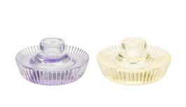 DKD Home Decor Portavelas de Cristal Surtido Amarillo y Malva 10x10x5,5 cm