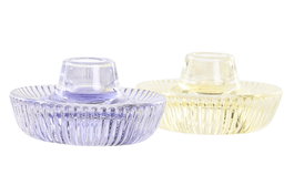 DKD Home Decor Portavela de Cristal Amarillo Malva 10 x 5.5 x 10 cm (6 Unidades)