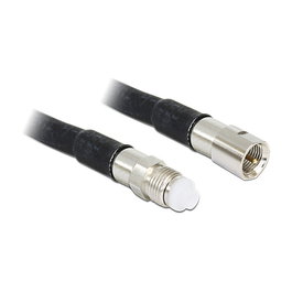 DeLOCK Antena Cable Coaxial LMR195 88668, FME Macho a FME Hembra, 5 Metros, Negro, 50 Ω