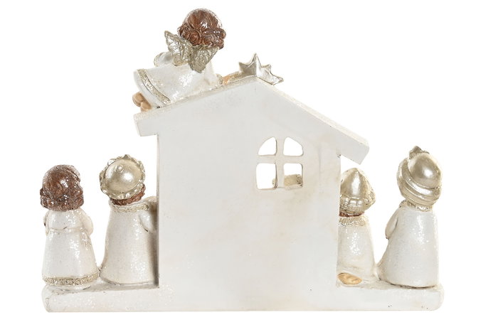 DKD Home Decor Nacimiento Navidad Tradicional Blanco Plateado 4 x 16 x 22.5 cm (2 Unidades) DKD Home Decor Nacimiento Navidad Tradicional Blanco Plateado 4 x 16 x 22.5 cm (2 Unidades)