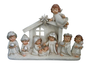 DKD Home Decor Nacimiento de Resina Brillante Blanco y Plateado
