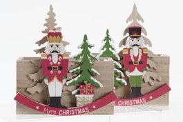 DKD Home Decor Cascanueces Decoracion Navidad Tradicional Natural Rojo 18 x 16.5 x 15 cm (6 Unidades)