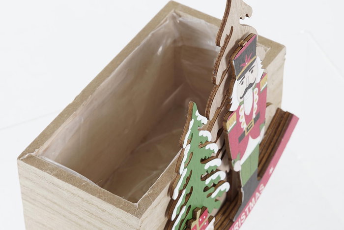 DKD Home Decor Cascanueces Decoracion Navidad Tradicional Natural Rojo 18 x 16.5 x 15 cm (6 Unidades)