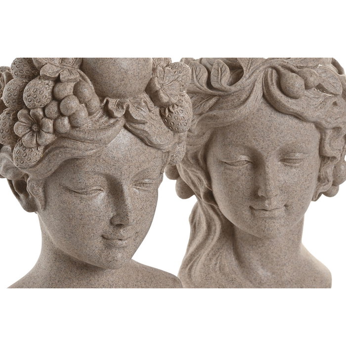DKD Home Decor Pack de 2 Maceteros de Resina Beige 18x20x29 cm