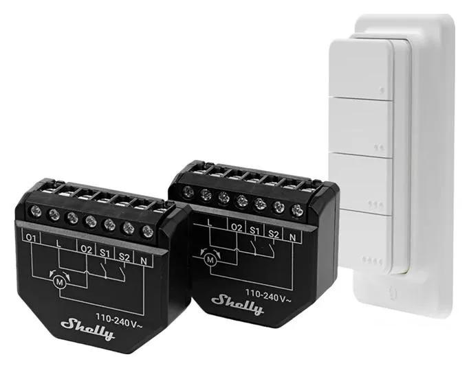 Shelly Shutter x2 + BLU RC Button 4 Pack