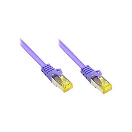 GoodConnections Patch Cable Cat.7 S/FTP RJ-45 Macho 1m, Violeta, 600 MHz, Calibre 26 AWG, Contactos Chapados en Oro