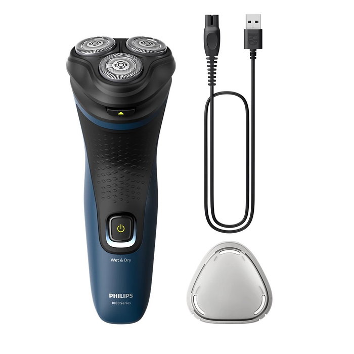 Philips Wet and Dry S1151 Afeitadora Eléctrica con Batería en Malibú Azul Philips Wet and Dry S1151 Afeitadora Eléctrica con Batería en Malibú Azul