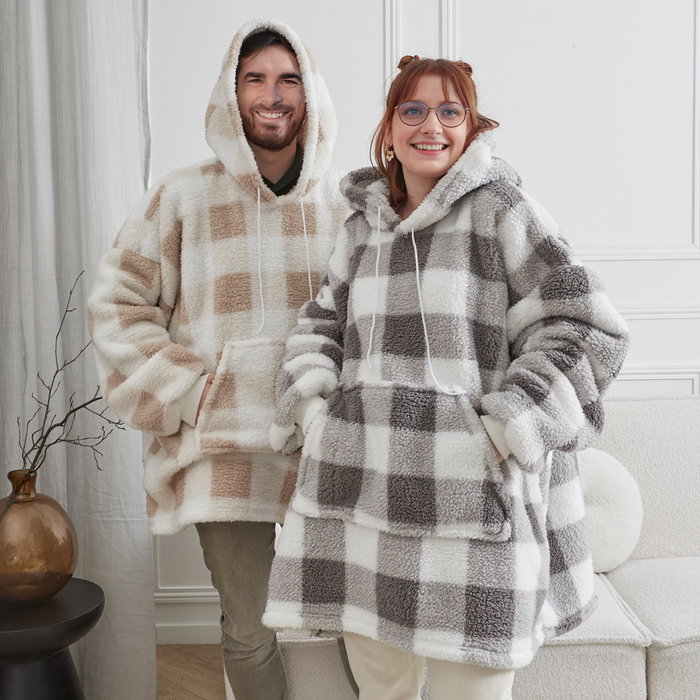 Home Deco Factory Sudadera Con Capucha Cuadros Poliéster