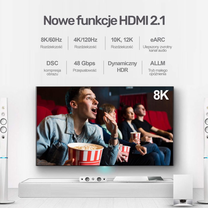 Unitek Cable HDMI 2.1 1.5m