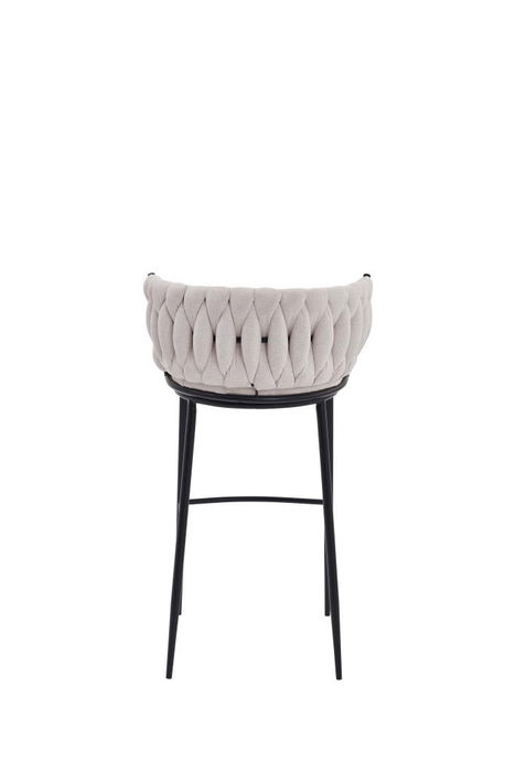 DKD Home Decor Taburete Moderno Beige Metal Poliester Trenzado 44 x 104 x 47 cm (2 Unidades)