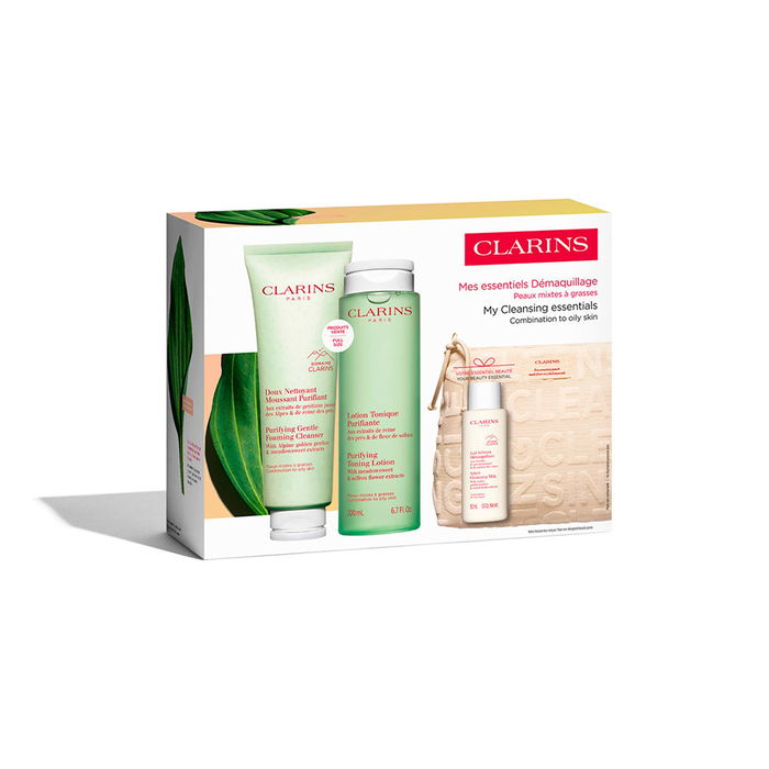 Clarins Estuche de Limpieza Esenciales 4 Piezas para Pieles Mixtas-Grasas Clarins Estuche de Limpieza Esenciales 4 Piezas para Pieles Mixtas-Grasas