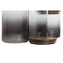 DKD Home Decor Set de 3 Botes de Borosilicato y Acacia (1,5L, 1,2L, 900ml)