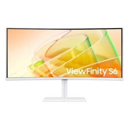Samsung ViewFinity S6 S34C650TAU Monitor Curvo 34" Ultra WQHD (3440x1440) 1000R 100Hz HDR10 VA Thunderbolt 4 90W Altavoces Regulable en Altura Blanco Samsung ViewFinity S6 S34C650TAU Monitor Curvo 34" Ultra WQHD (3440x1440) 1000R 100Hz HDR10 VA Thunderbolt 4 90W Altavoces Regulable en Altura Blanco