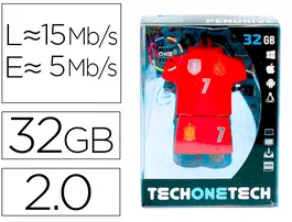 Tech on tech Memoria USB Selección Fútbol España Mundial Brasil 32 GB