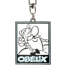 ABYstyle TGGKEY005 - Llavero de Anilla Rectangular de Metal con Diseño de Asterix & Obelix (Obelix) - Negro, Azul, Blanco - 36x47 mm