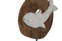DKD Home Decor Escultura de Pez en Resina y Mango, Blanco y Natural