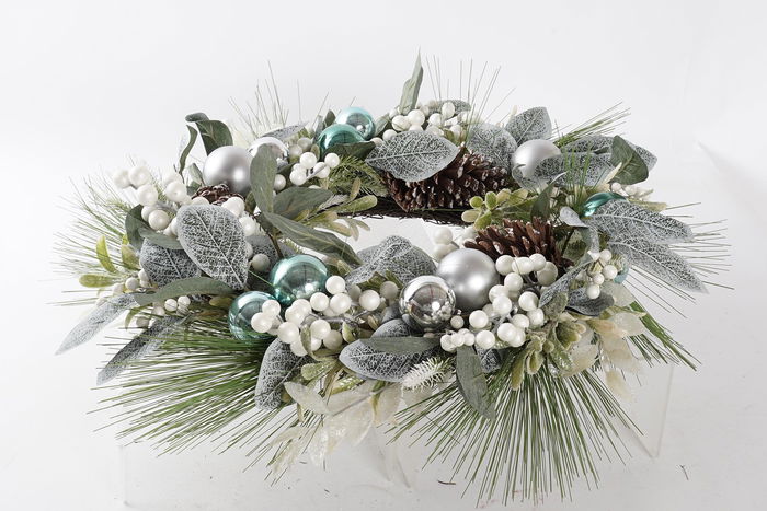 DKD Home Decor Corona Navidad Moderna Azul Verde 60 x 60 x 12 cm