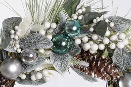 DKD Home Decor Corona Navidad Moderna Azul Verde 60 x 60 x 12 cm