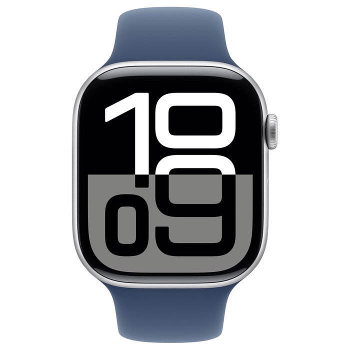 Apple Watch Series 10 GPS + Cellular 46mm Plata con Banda Deportiva Denim S/M