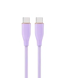 Gembird CC-USB2S-CMCM-1.5M-P Cable USB-C a USB-C 1.5m Purple, USB 2.0, Carga hasta 60W PD, Silicona