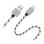 LogiLink Set de 3 cables USB 2.0 Type-C a USB-A, aluminio y nailon, blanco/negro