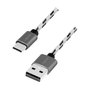 LogiLink Set de 3 cables USB 2.0 Type-C a USB-A, aluminio y nailon, blanco/negro