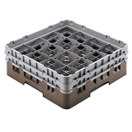 CAMBRO Cesta de lavado 16 comp. 2 alturas Castaño
