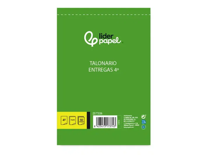 Liderpapel Talonario Entregas Cuarto Original y Copia T226