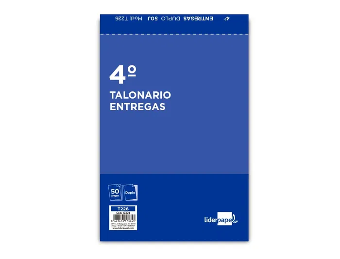 Liderpapel Talonario Entregas Cuarto Original y Copia T226