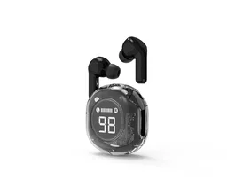 Gembird GMB Audio TWST-01-BK Auriculares TWS Inalámbricos Bluetooth 5.4 Negro, Indicador LCD Batería, 7h Autonomía, USB-C, Carga Rápida, Manos Libres
