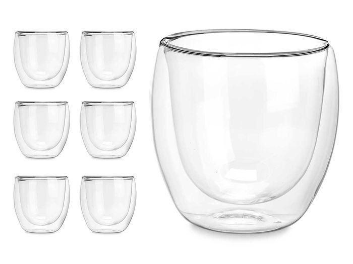 Vivalto Vaso de Agua de Borosilicato Transparente 245 ml, Dimensiones 8 x 8 x 8 cm (Set de 24)