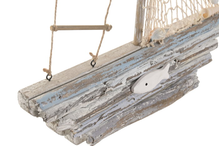 DKD Home Decor Figura MDF Velero Azul