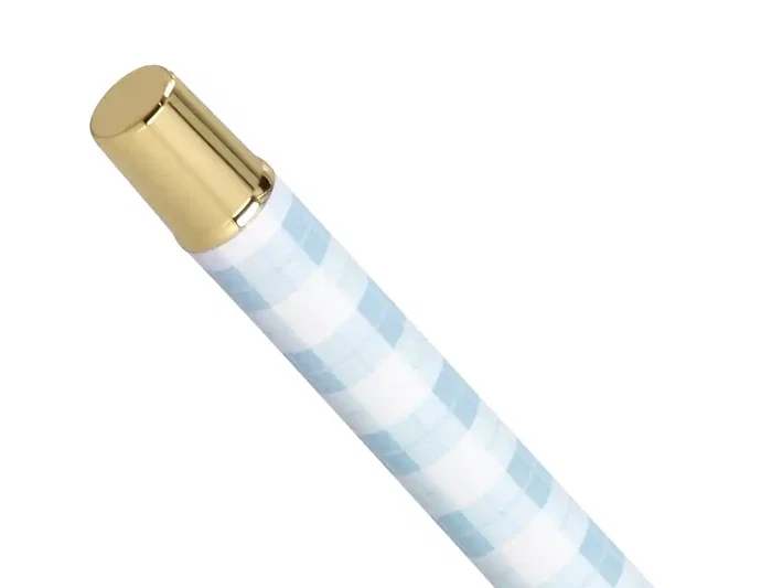 Belius Roller Pen Picnic Collection, Aluminio Azul Celeste Dorado, Tinta Negra 0.7 mm, Caja de Diseño