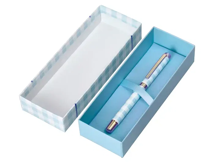 Belius Roller Pen Picnic Collection, Aluminio Azul Celeste Dorado, Tinta Negra 0.7 mm, Caja de Diseño