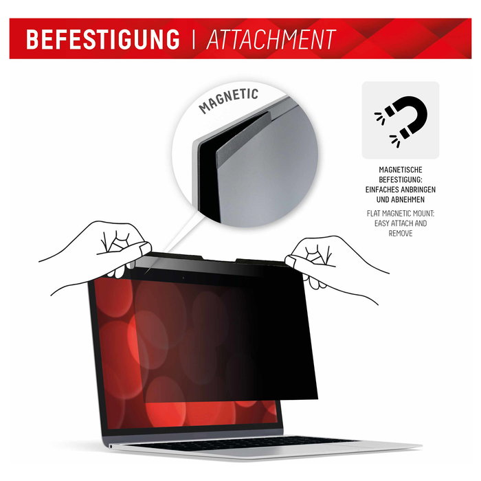 Displex Filtro de Privacidad Magnético para MacBook Pro 14.2" (36.1 cm) - Antirreflejos, Antideslumbrante, Protección 5H, Reducción Luz Azul, Paño Incluido