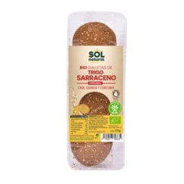 SOLNATURAL Galletas Bio de Trigo Sarraceno, Chía y Quinoa 175Gr. Veganas, sin aceite de palma