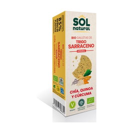 Sol Natural Galletas de Trigo Sarraceno, Chía, Quinoa y Cúrcuma Bio