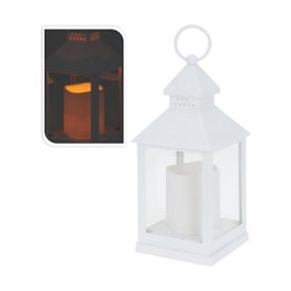 Farol con vela de LED blanco con temporizador