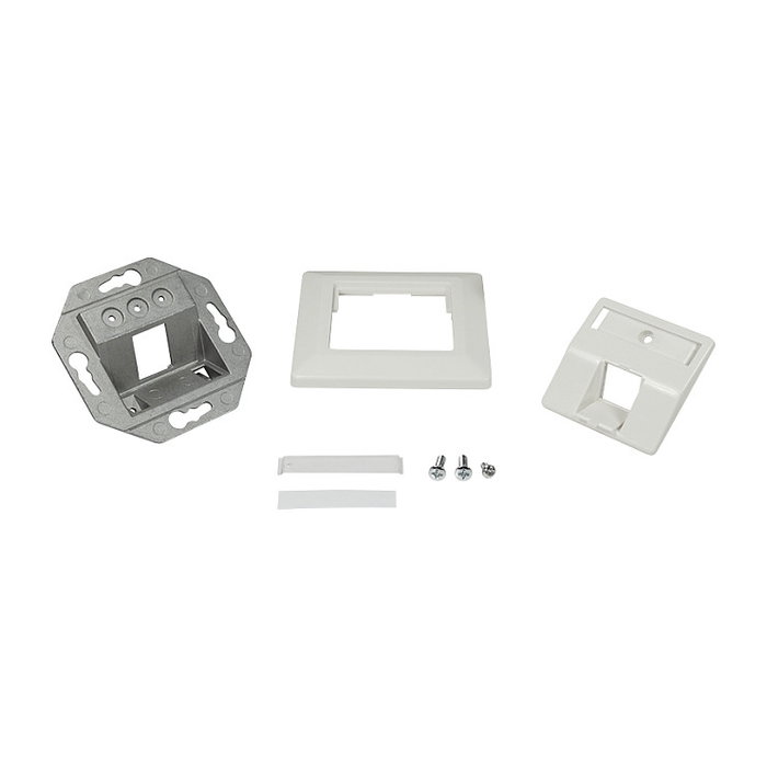 LogiLink Placa de pared Keystone 45° para 1 módulo, blanco puro