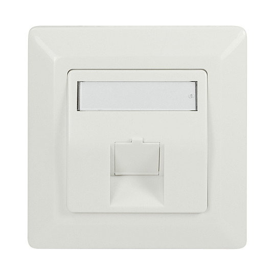 LogiLink Placa de pared Keystone 45° para 1 módulo, blanco puro