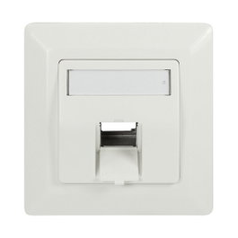 LogiLink Placa de pared Keystone 45° para 1 módulo, blanco puro