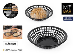 Inde Cesta de Pan Redonda de Plástico 19.6 cm x 4.6 cm (24 Unidades)