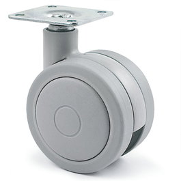 Q&Q Rueda Giratoria Rolom Aro Doble 60 mm Plástico Gris con Banda de Goma