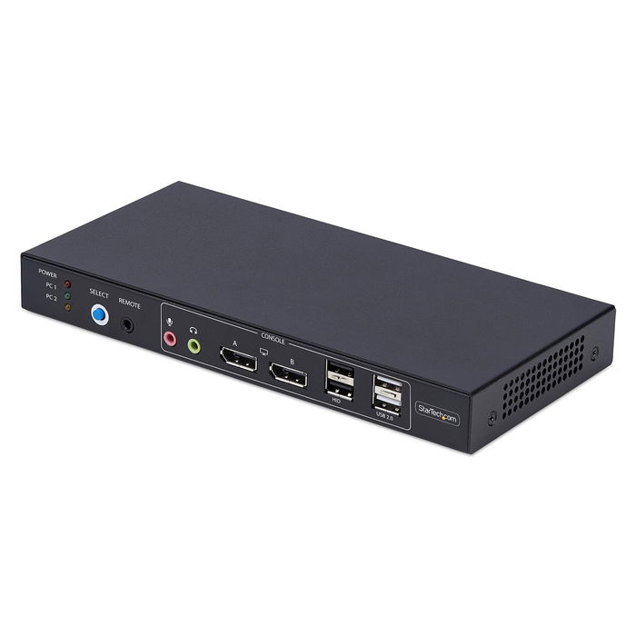 StarTech Switch KVM DisplayPort de 2 Puertos Dual Monitor con Matriz de Video, Hub USB 4 Puertos, 4K 60Hz, 3840x2160, 2 PCs, Conmutado Teclas Acceso Rapido, DP 1.2, TAA, Negro StarTech Switch KVM DisplayPort de 2 Puertos Dual Monitor con Matriz de Video, Hub USB 4 Puertos, 4K 60Hz, 3840x2160, 2 PCs, Conmutado Teclas Acceso Rapido, DP 1.2, TAA, Negro