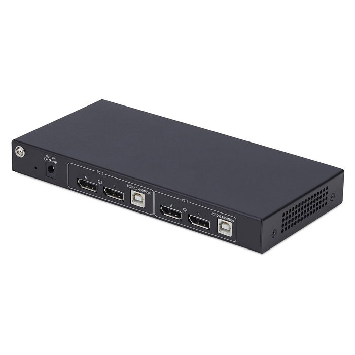 StarTech Switch KVM DisplayPort de 2 Puertos Dual Monitor con Matriz de Video, Hub USB 4 Puertos, 4K 60Hz, 3840x2160, 2 PCs, Conmutado Teclas Acceso Rapido, DP 1.2, TAA, Negro StarTech Switch KVM DisplayPort de 2 Puertos Dual Monitor con Matriz de Video, Hub USB 4 Puertos, 4K 60Hz, 3840x2160, 2 PCs, Conmutado Teclas Acceso Rapido, DP 1.2, TAA, Negro