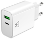 EWENT Cargador Rápido 30W USB-C y USB-A Blanco EW1325