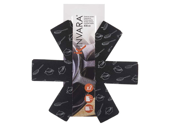 Kinvara Set de 2 Protector de Sartenes de Poliéster, Colores Surtidos Gris/Negro, 38 x提单 38 cm cada uno (Set de 36)