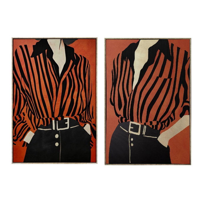 DKD Home Decor Cuadro Rojo Negro Chica Rayas Lienzo PS 4.5 x 123 x 83 cm (2 Unidades) DKD Home Decor Cuadro Rojo Negro Chica Rayas Lienzo PS 4.5 x 123 x 83 cm (2 Unidades)